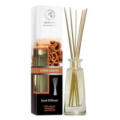 Imagen de Ambientador Canela 100ml con 10 Varillas de Bambú 100% Puro y Natural Ambiente Duraderas Set Regalo para Aromatizar Todos los Ambientes