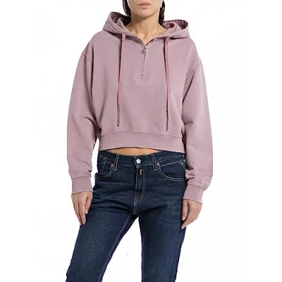 Imagen de REPLAY W3103 Sudadera con Capucha, 465 Powder Rose, L para Mujer
