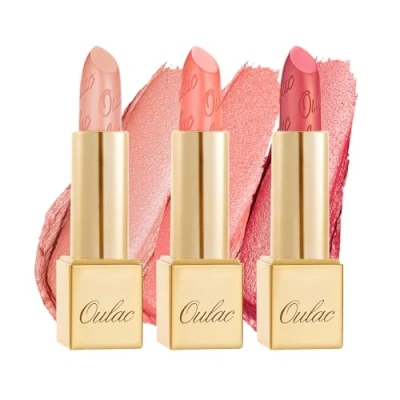 Imagen de OULAC Set de Pintalabios Coral Brillo Metálico, 3D Larga Duración, Barras Labios Alta Pigmentación y Cobertura Total, Fórmula Cremosa e Hidratante, Vegan 3PCS