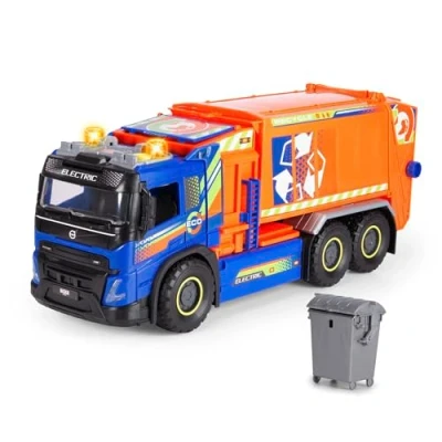 Imagen de Dickie Camion de Reciclaje Urbano Volvo FMX Gigante 56 cm, luz, Sonido, elevación Manual del contenedor Basura, Piezas moviles,Almacenamiento, Remolque con Tapa, portón abatible.+3 años(203749037)