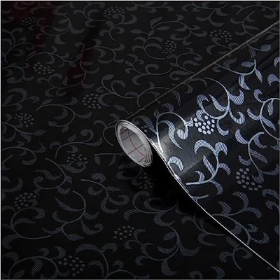 Imagen de d c fix vinilo adhesivo muebles Sonja negro trendyline autoadhesivo impermeable decorativo para cocina, armario, puerta, mesa papel pintado forrar rollo láminas 45 cm x 1,5 m