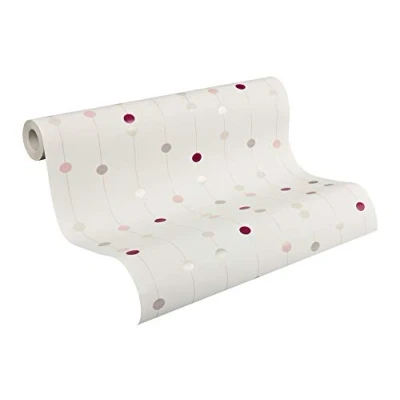Imagen de A.S. Creation Papel Pintado no Tejido 10,05 m x 0,53 Fabricado en Alemania 208514, Beige, Rot, Weiß,