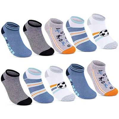 Imagen de sockenkauf24 10 pares Calcetines Cortos para Niños y Niña Algodón (23 26, 2)