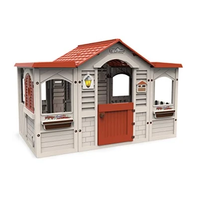 Imagen de Chicos Gran Casita Infantil de Exterior Le Chalet e Interior, Fabricada en plástico Resistente y Duradero, Color Beige con Tejado Rojo, 105.8 cm x 30.5 85 cm, (89650)