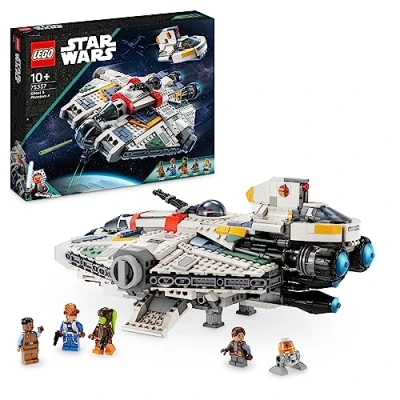 Imagen de LEGO 75357 Star Wars Espíritu y Fantasma II, Set de 2 Vehículos Ahsoka Ladrillos, Nave Estelar Juguete para Construir con 5 Personajes Jacen Syndulla una Figura del Droide Chopper