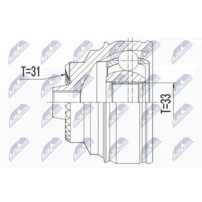 Imagen de NTY NPZ BM 021 Junta Homocinética Transmisión automática Eje delantero, izquierda, derecha MINI: Hatchback