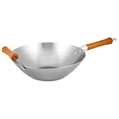 Imagen de Ken Hom KH432003 Wok Acero Carbono Tradicional, 32cm, Excellence, Pentola a Induzione/Compatibile con Utensili in Metallo, No Apto Para Lavavajillas