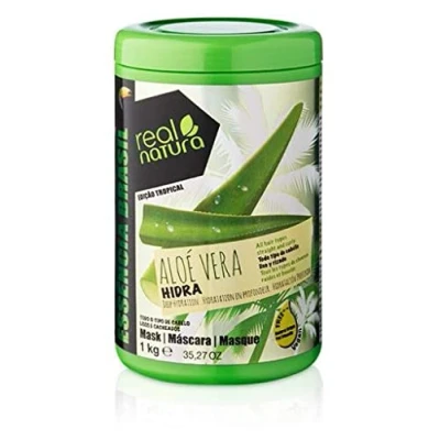 Imagen de Real Natura Mascarilla Sin Sal &quot;Aloe Vera Hydra&quot; Hidratación Intensa Nutrición Natural Para Todo Tipo de Cabello Suaviza y Fortalece Ingredientes Agresivos 1000 ml