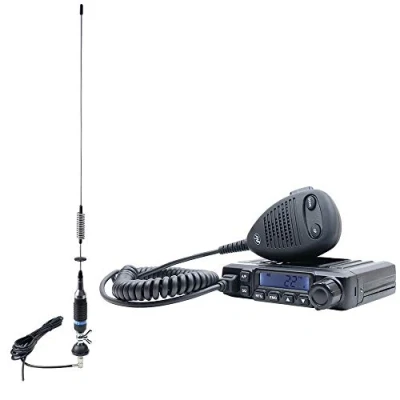Imagen de PNI Pack Estación Radio CB Escort HP 6500 ASQ, Ganancia RF, 4W, 12V + Antena S75 con Cable 7 9KM y Soporte Fijo