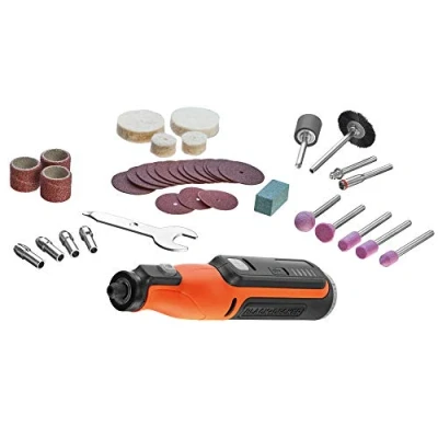 Imagen de BLACK+DECKER BCRT8I, Multi Herramienta Rotativa 7.2 V con 53 Accesorios y Maletin