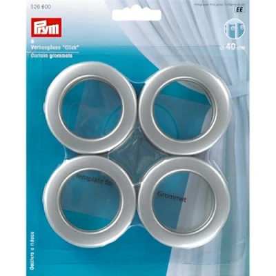 Imagen de Prym 8 Ojales De Cortina, Plastic, Plata Mate, 40 mm, Plateado Unidades, 40mm, silberfarbig Matt, Stück, 6