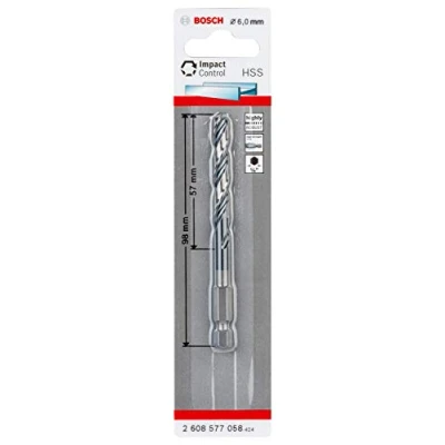 Imagen de Bosch Professional HSS Impact Control Broca hexagonal (para metal, 6 x 57 98 mm, accesorio de taladro)