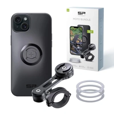 Imagen de SP CONNECT Moto Bundle II SPC+ soporte para teléfono móvil compatible con iPhone 15 Plus moto, bicicleta, ciclomotor gadget navegador