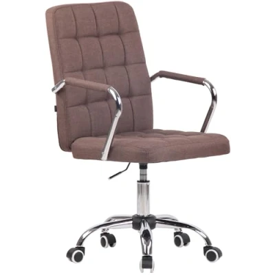 Imagen de CLP Silla de Oficina Terni Tapizada En Tela o Simil Cuero I Escritorio Giratoria &amp; Regulable Altura, Color:marrón, Material Base:Tela