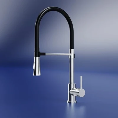 Imagen de EMKE grifo de cocina flexible, giratorio 360, con 2 tipos chorro, caño cromado