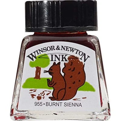 Imagen de Winsor &amp; Newton Drawing Ink Tinta de Dibujo, Marrón (Burnt Sienna), 14ml