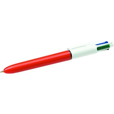 Imagen de Bic, Bolígrafos línea Fine, Caja de 12 Bic 4 colores y Fine 0.8 mm, rojo, negro, verde azul Original, ideales para escribir