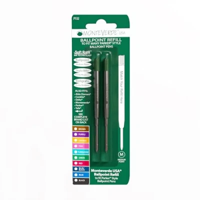 Imagen de Recambio Soft Monteverde para bolígrafo (Parker) Medium Green 2 Pc