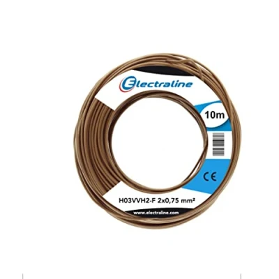 Imagen de Electraline 10941, Cable para Extensiones H03VVH2 F, Sección 2x0,75 mm, 10 mt, Marron