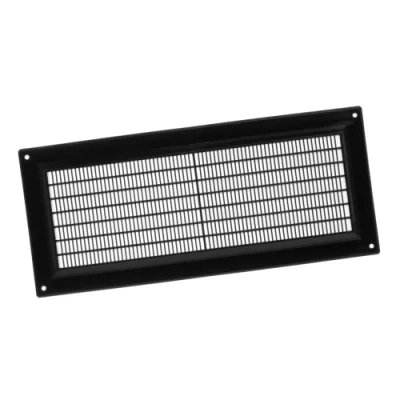 Imagen de 130x300mm Rejilla para Ventilación de con Protección contra Insectos Plástico ABS Negro