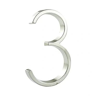 Imagen de HASWARE Número De Casa Flotante: 5 Pulgadas (12cm) Números Puertas Modernos SeñAlizacióN Para La Oficina Correos Calle (3, Plata)