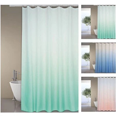 Imagen de MSV, Tenda Doccia, Poliestere, Rivestimento Antibatterico, Anelli Inclusi, Lavabile a 30, Tessuto Impermeabile in Lavatrice, Made Europe, Verde Pastello, 180 x 200 cm