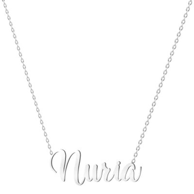 Imagen de various Collar Nombre Nuria Acero Inoxidable Colgante Personalizado Plateado para Mujer Regalos Personalizados Madres Niña Parejas, Mejor Amiga