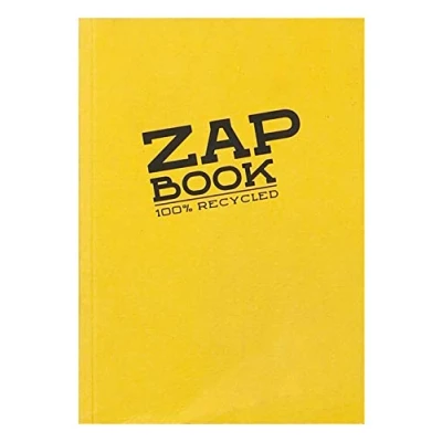 Imagen de Clairefontaine 3356C Carnet Encollé Zap Book 160 Feuilles Papier Croquis 100% Recyclé A6 10,5x14,8 cm 80g Couleur de Couverture Aléatoire (4 coloris vifs possible)