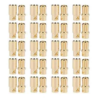 Imagen de FLY RC 20Pares Conector Banana de Bala Macho Hembra 8.0MM 8MM Chapado en Oro para Motor ESC Batería Lipo (8mm)