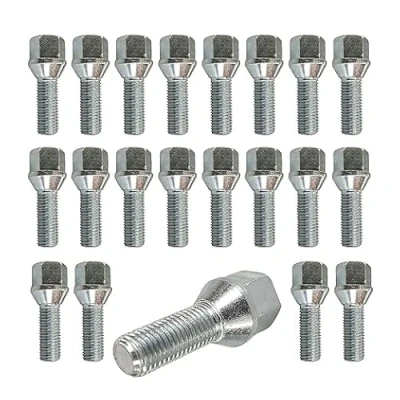 Imagen de 20 tornillos de rueda, M12 x 1,5, 26 mm, compatibles con Mini, Dacia, BMW, Smart