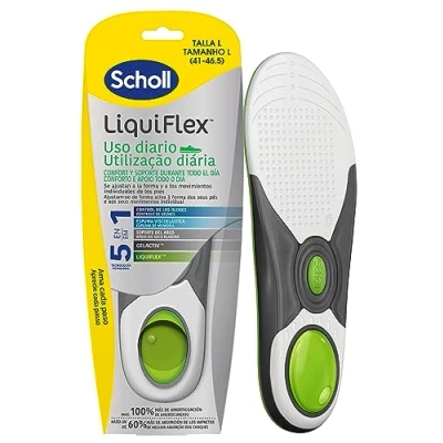 Imagen de Scholl Plantillas LiquiFlex soporte Diario Calzado de Hombre Talla 41 46,5 Con memoria forma y del arco 1 par