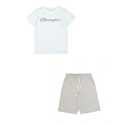 Imagen de Champion Graphic CREW NECK WITH Large Print SET Shorts para niños, Talla: 7 8a, Blue