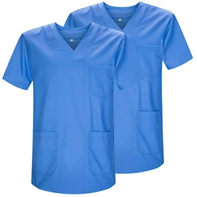 Imagen de MISEMIYA Pack 2 Pcs Casaca Sanitario Unisex Uniformes Sanitarios Uniforme MEDICOS Ref.817 * XL, Celeste 21