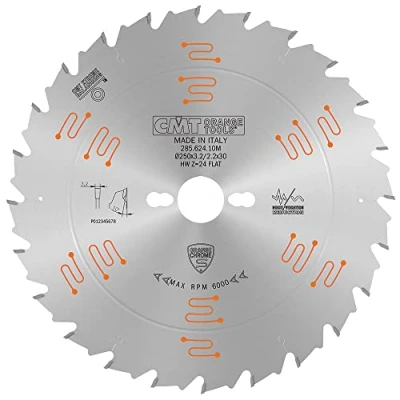 Imagen de CMT ORANGE TOOLS 285.624.10M hoja circular Chromme HW 250x3.2/2.2x30 Z24 Flat