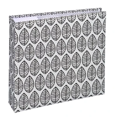 Imagen de Álbum de fotos Hama La Fleur (gran álbum con 100 páginas blancas para 400 un formato 10 x 15 cm, diseño hojas, 30 cm), XXL, negro, papel, Weiß (Weiße Seiten), 22,5x22,5