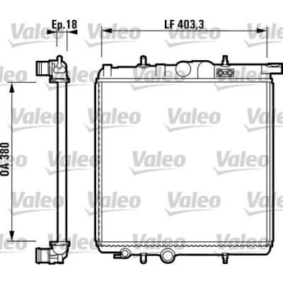 Imagen de VALEO 732885 Radiador, refrigeración del motor Aluminio 380 403 18 Aletas unidas mecánicamente PEUGEOT: 206 SW, Hatchback norauto,