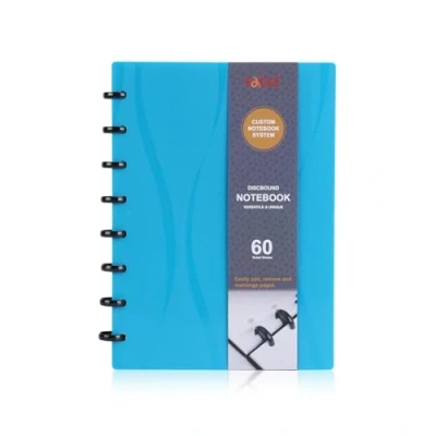 Imagen de Eagle Cuaderno Discbound de tamaño mediano, personalizable, funda poliéster, con 60 hojas a rayas