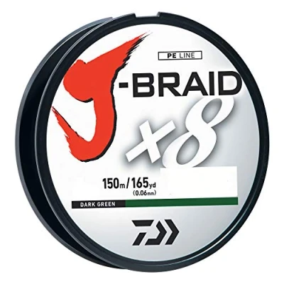 Imagen de DAIWA Línea Trenzada J BRAIDX8, Unisex, Verde Oscuro, 13,6 kg
