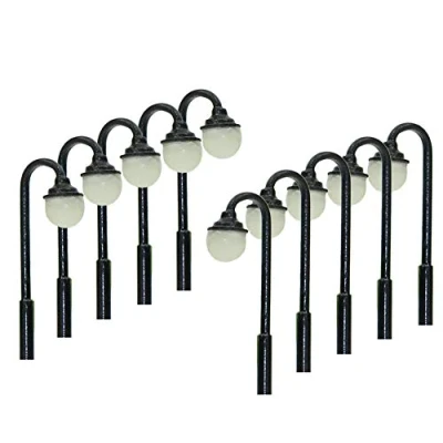 Imagen de Evemodel LYM23 10pcs Model Railway Train Lamp Post Street Lights Z Scale LEDs NEW Building Layout