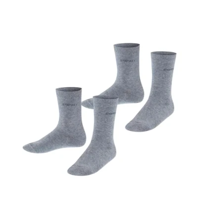Imagen de ESPRIT Foot Logo 2 Pack K SO algodón unicolor pares, Calcetines Unisex niños, Gris (Light Grey Melange 3390), 23 26