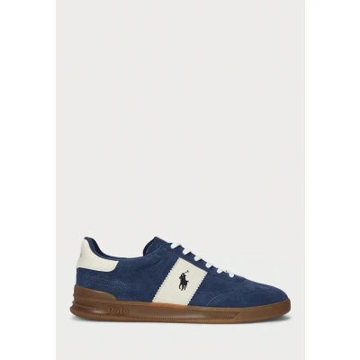 Imagen de Polo Ralph Lauren Heritage AERA Suede Sneaker Unisex Zapatillas, Talla: 44, Light navy/cream Zapatos