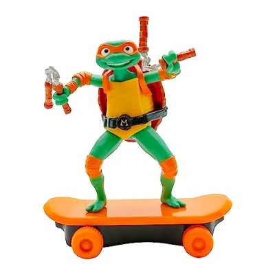 Imagen de TMNT Tortugas Ninja Adolescente Mutante Tortuga Michelangelo de Mutant Mayhem Sewer Shredders, Edición Película Juguetes y Regalos para Niños 3 Años o Más