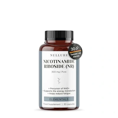 Imagen de Nullure Nicotinamide Riboside (NR) Precursor NAD + Ribósido de Nicotinamida 300mg Testado Laboratorio Alemán Vegano Antifatiga · Antiedad Energia suplementos 30 cápsulas (1 mes)