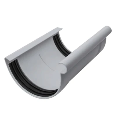 Imagen de INEFA Conector de canalón semicircular, PVC NW 100 Gris canalón, fácilmontaje enchufable,made in Germany