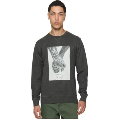 Imagen de Mister Tee Trust 2.0 Crewneck Sudadera, Charcoal, S para Hombre