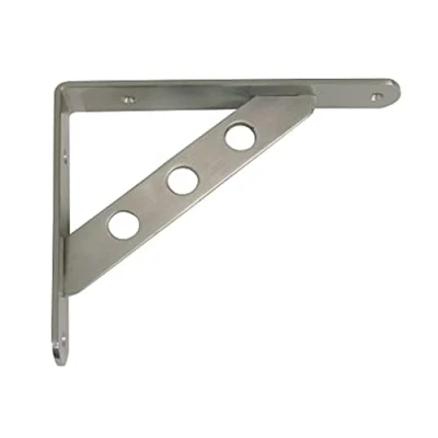 Imagen de Amig Palomilla para estanterías de pared Escuadra metálica baldas Ángulo estantes Soporte estantería Acero Color Plateado Medida: 250x195 mm Peso máx. recomendado: 330 Kg