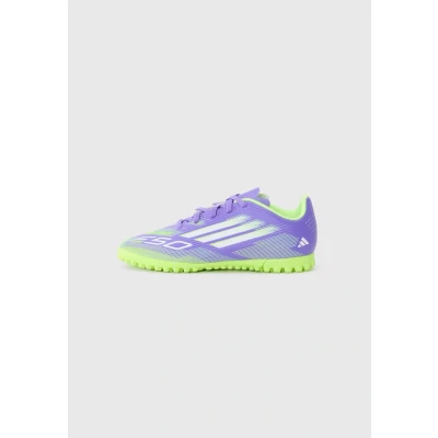 Imagen de adidas Performance F50 CLUB Unisex Botas de fútbol multitacos para niños, Talla: 28.5, Purple rush/white/lucid lemon Zapatos