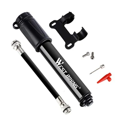 Imagen de Bombas de Marco para Bicicletas Mini Bomba Neumático Bicicleta aleación portátil 100 PSI Válvula Universal Presta y Schrader Bola Carretera