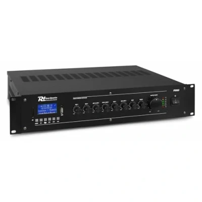 Imagen de Power Dynamics PRM60 Mezclador Amplificador 100V/8 ohmios 6 Canales 60W, Bluetooth, MP3 USB, EQ, Formato Rack (100v / 60W)
