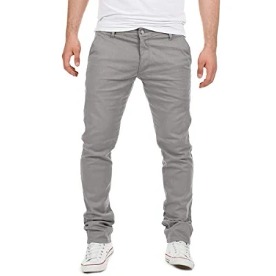 Imagen de Yazubi Dustin Pantalones Chinos para Hombres de Tela Elástica Chinojeans, Gris (Gull 4R173802), W32/L34